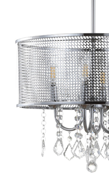 Avah Metal/Crystal Adjustable LED Drop Chandelier - JONATHAN Y